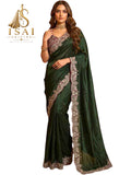 YAANISAI - The Soft Satin Elephant Embroidered Designer Saree Set