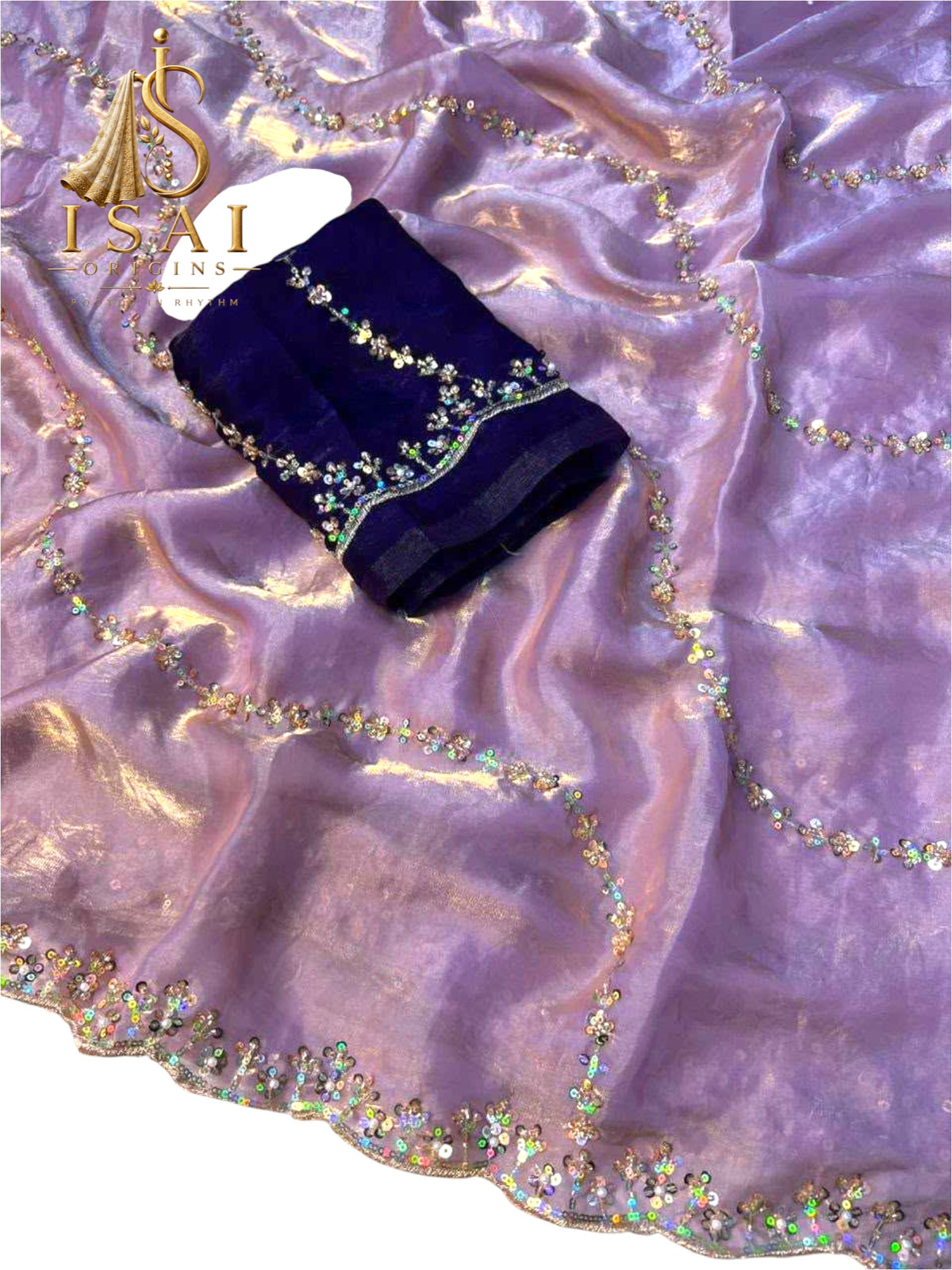 SIDDHI - The Crushed Organza Sequin Satin Designer Saree
