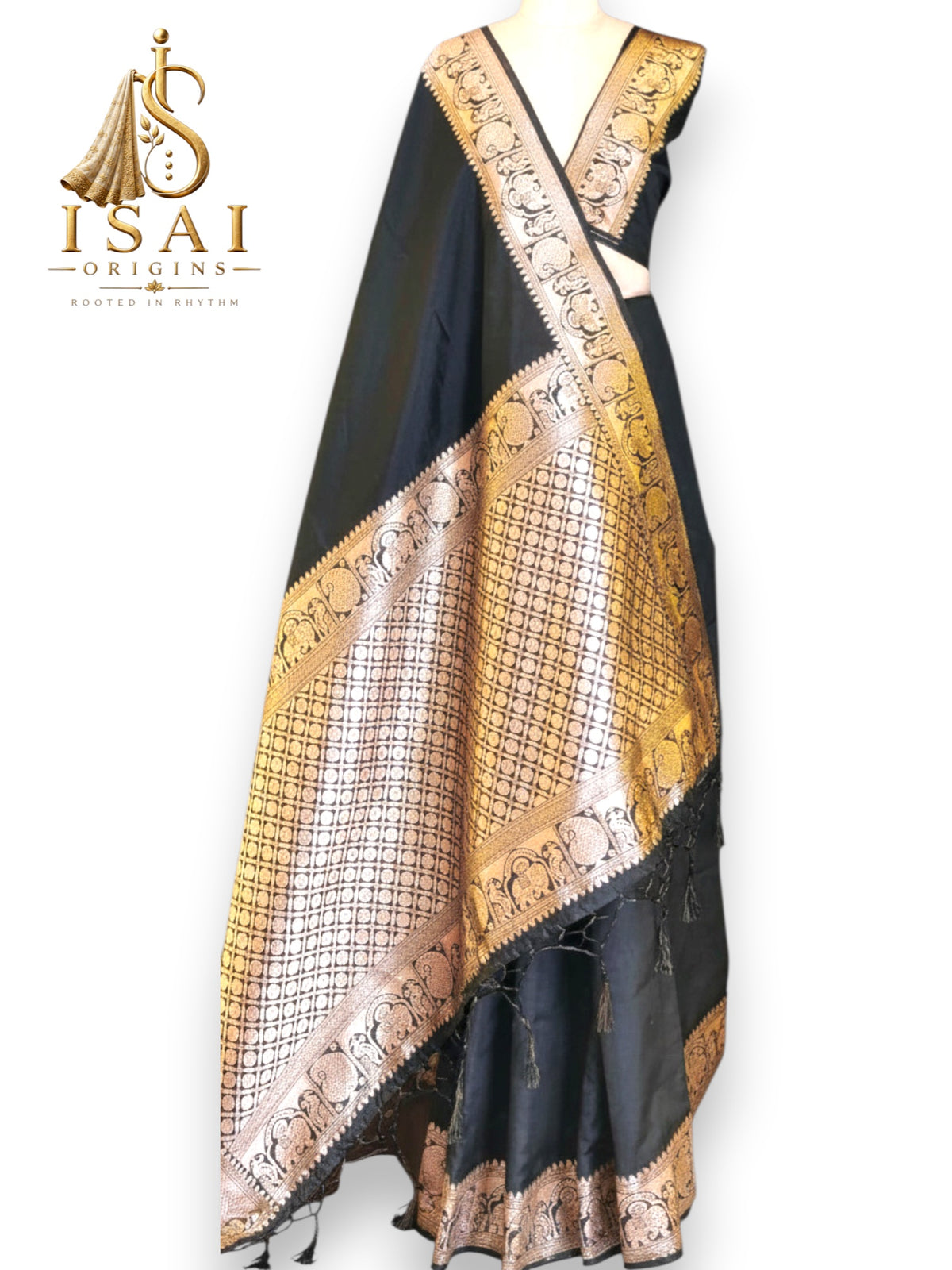 OLI - The Soft Banarasi Raw Silk Golden Zari Saree