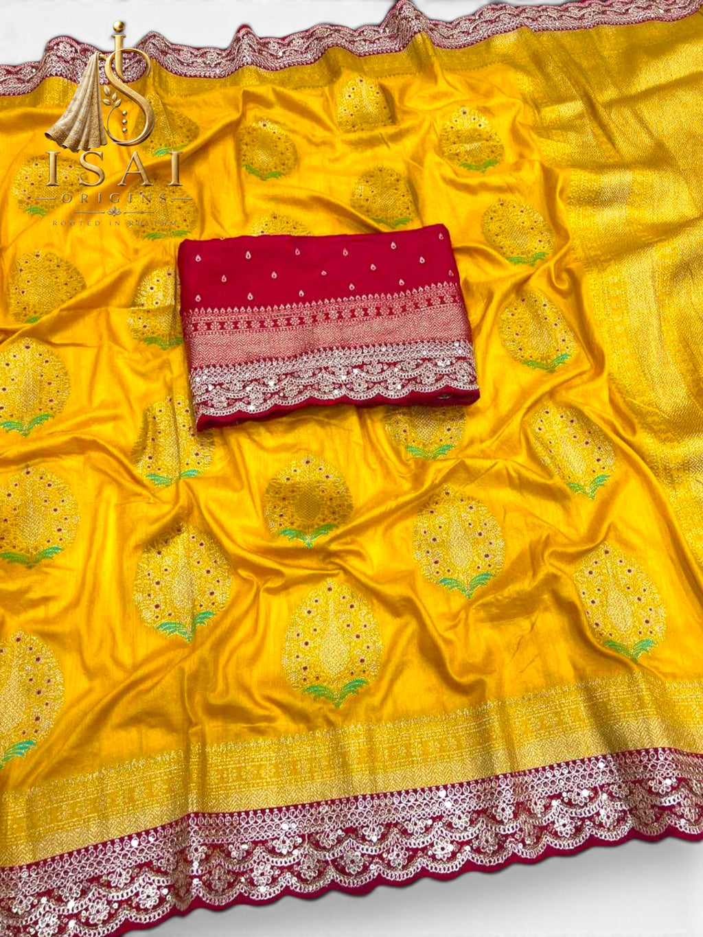CHITHIRAISAI - The Heavy Dola Silk Double Zari Embroidery Border Saree