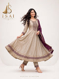 THAALAM - The Beige & Royale Purple Heritage Anarkali Set - Adults (M-XXL)