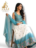 KADAL - Teal Green Ombre Floral Lehenga Set - Kids & Adults (32-40)