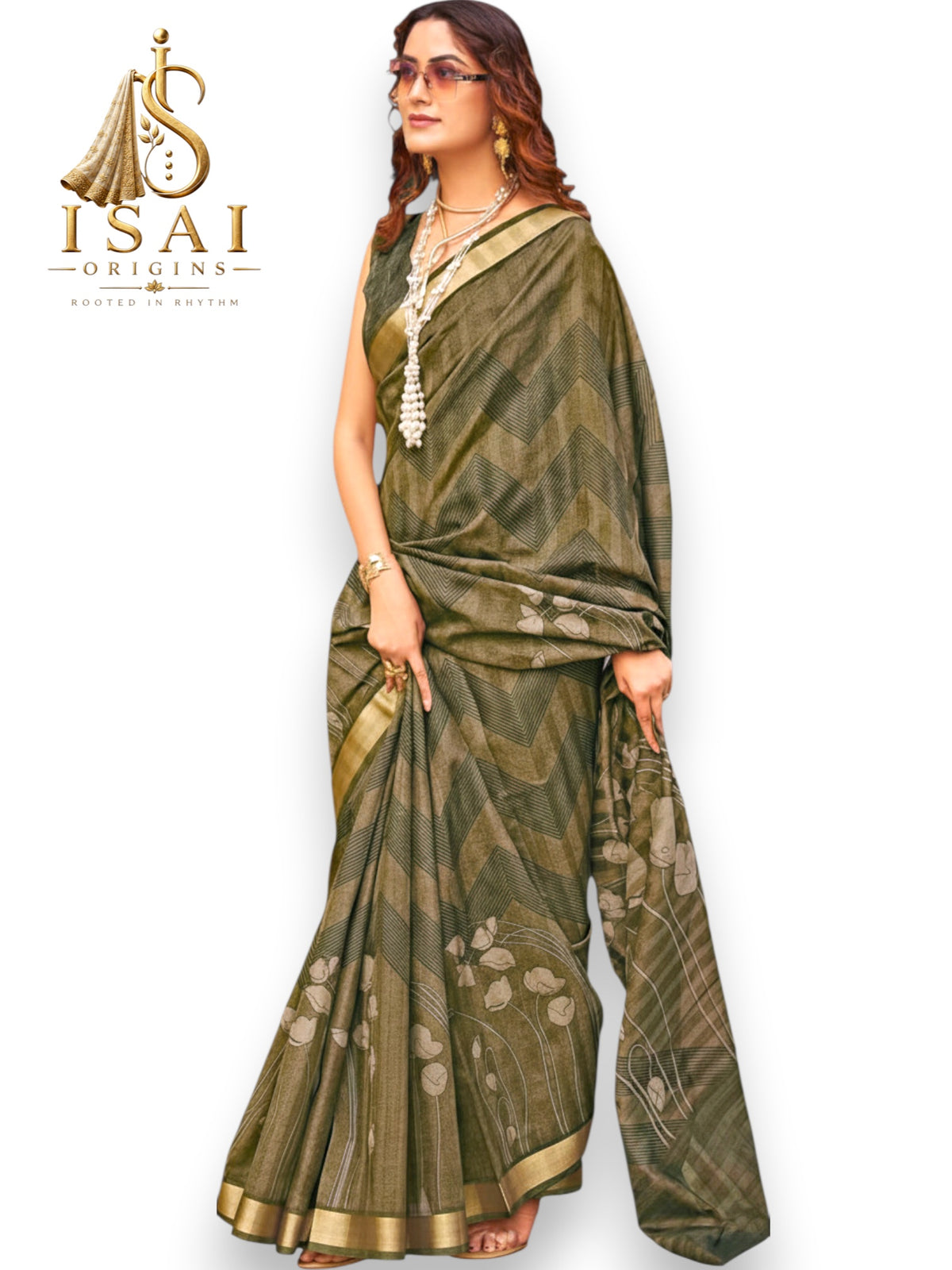 KOLAM - The Soft Tussar Pipali Printed Saree
