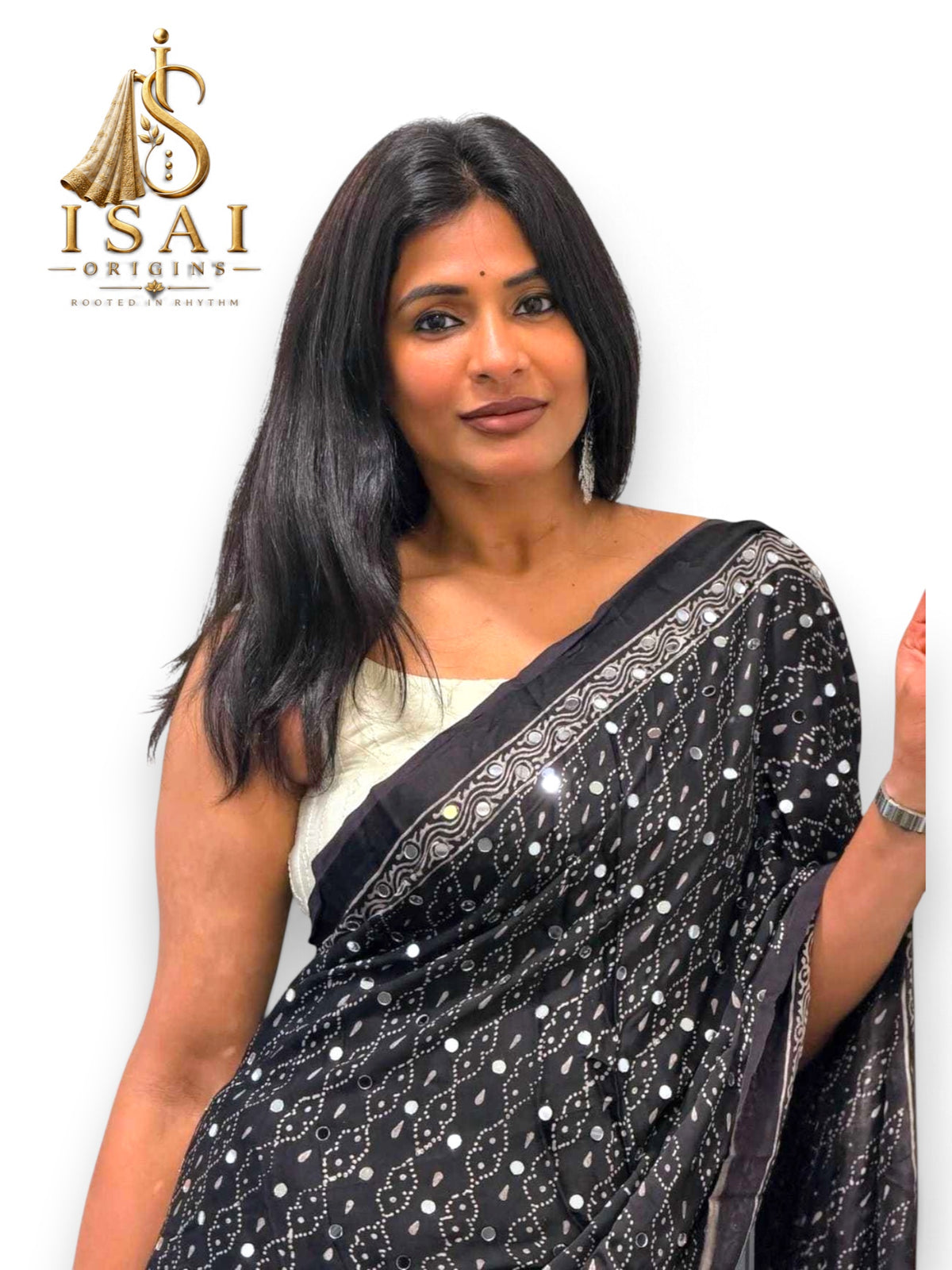 THARAGAI - The Gajji Silk Heavy Mirror Work Tassel Saree