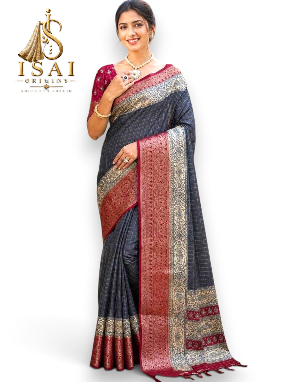 MAYILISAI - The Soft Dola Silk Jacquard Kanjivaram Zari Border Print Saree