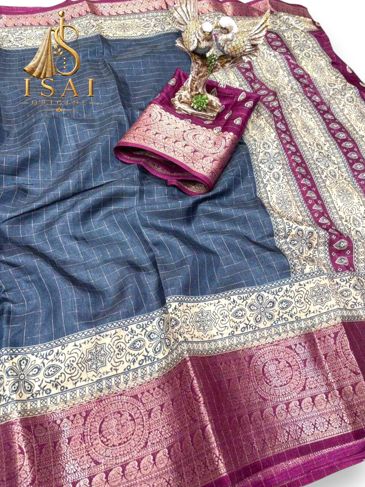 MAYILISAI - The Soft Dola Silk Jacquard Kanjivaram Zari Border Print Saree