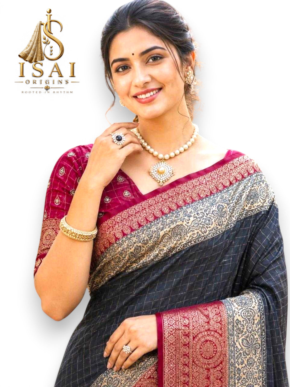 MAYILISAI - The Soft Dola Silk Jacquard Kanjivaram Zari Border Print Saree