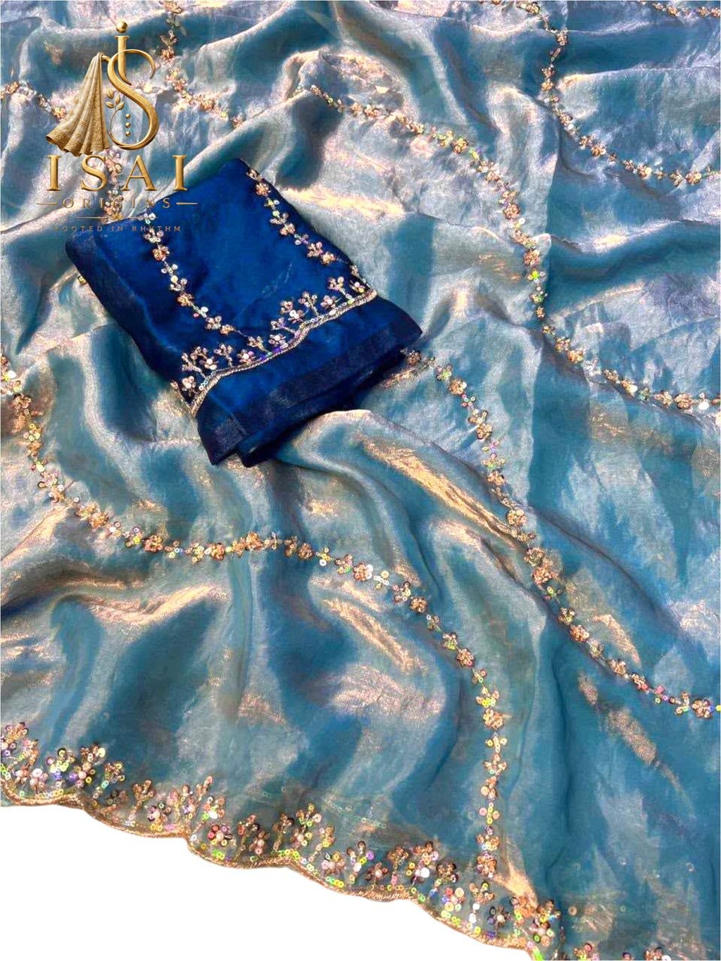 SIDDHI - The Crushed Organza Sequin Satin Designer Saree