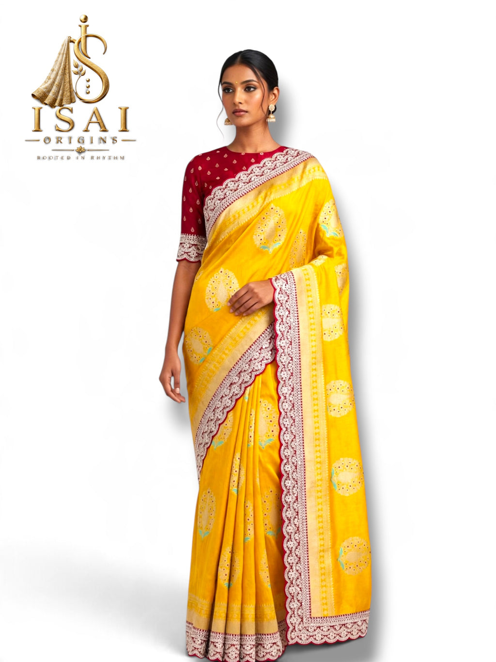 CHITHIRAISAI - The Heavy Dola Silk Double Zari Embroidery Border Saree