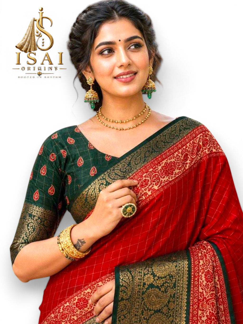 MAYILISAI - The Soft Dola Silk Jacquard Kanjivaram Zari Border Print Saree