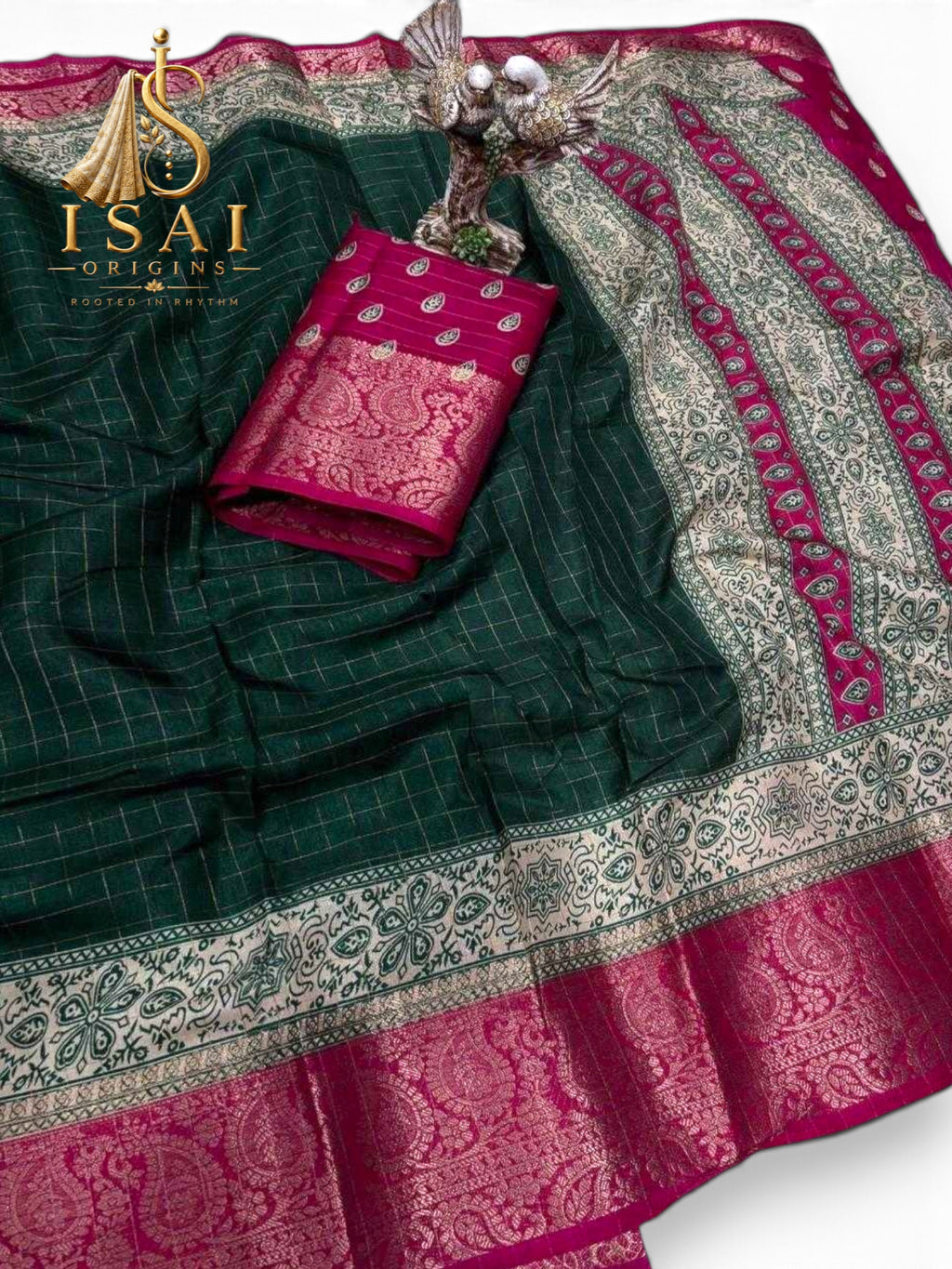 MAYILISAI - The Soft Dola Silk Jacquard Kanjivaram Zari Border Print Saree