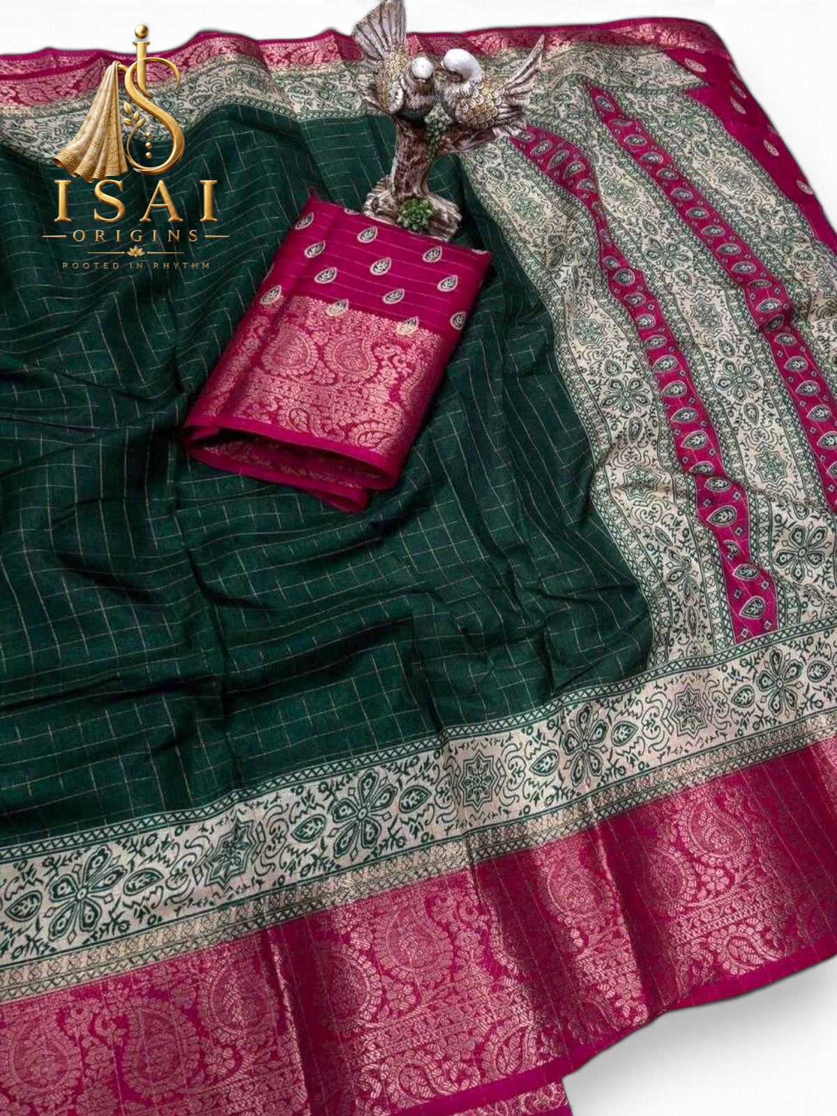 MAYILISAI - The Soft Dola Silk Jacquard Kanjivaram Zari Border Print Saree