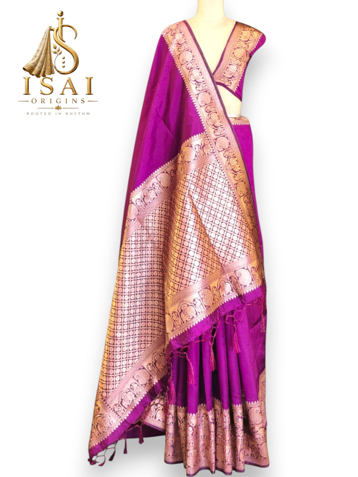 OLI - The Soft Banarasi Raw Silk Golden Zari Saree