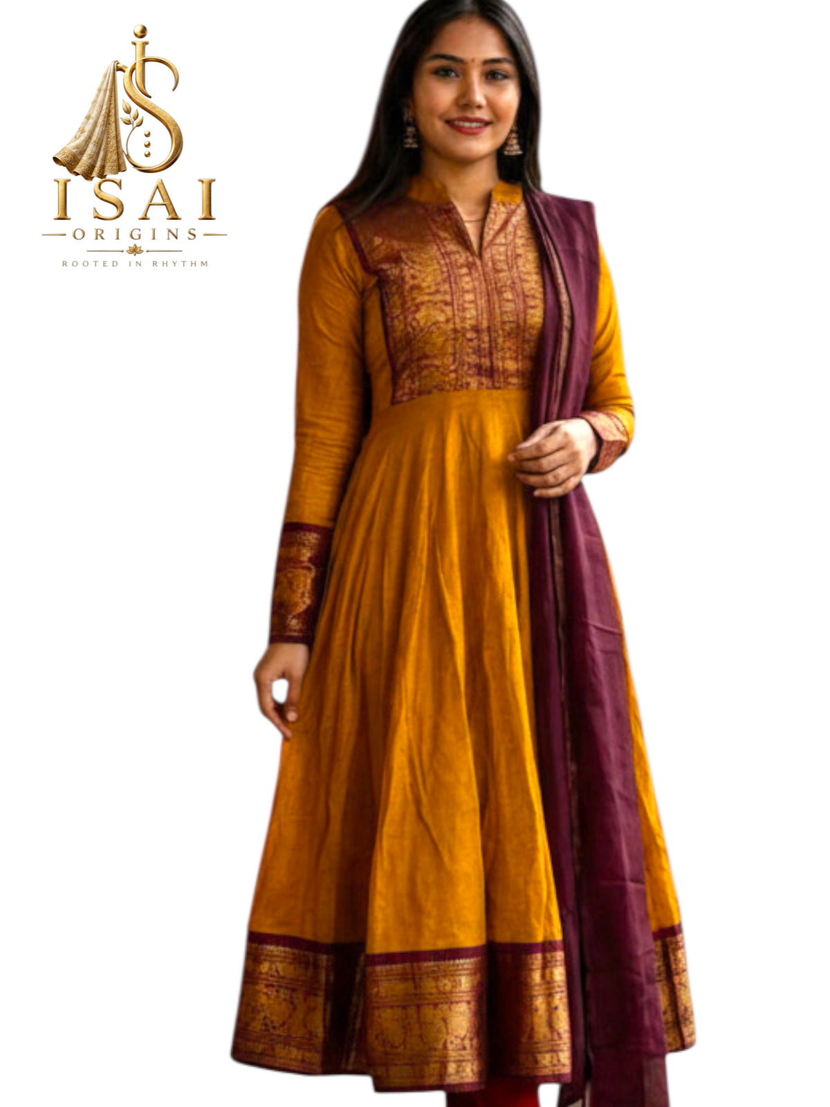 ISAIOLI - The Vichitra Silk Jacquard Zari Gown with Georgette Dupatta