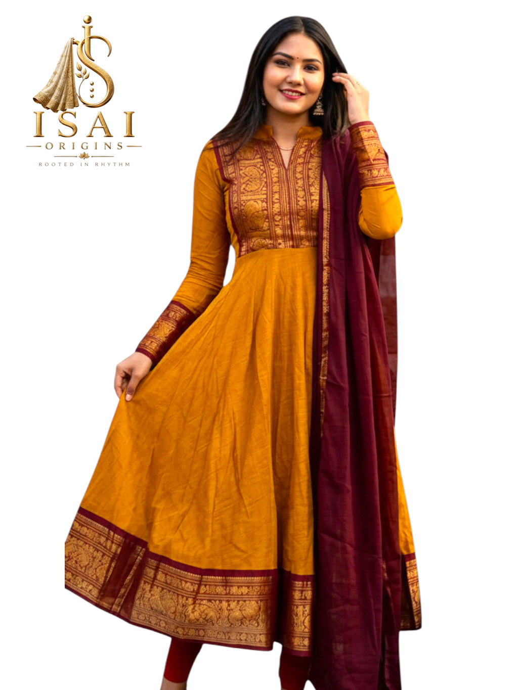 ISAIOLI - The Vichitra Silk Jacquard Zari Gown with Georgette Dupatta