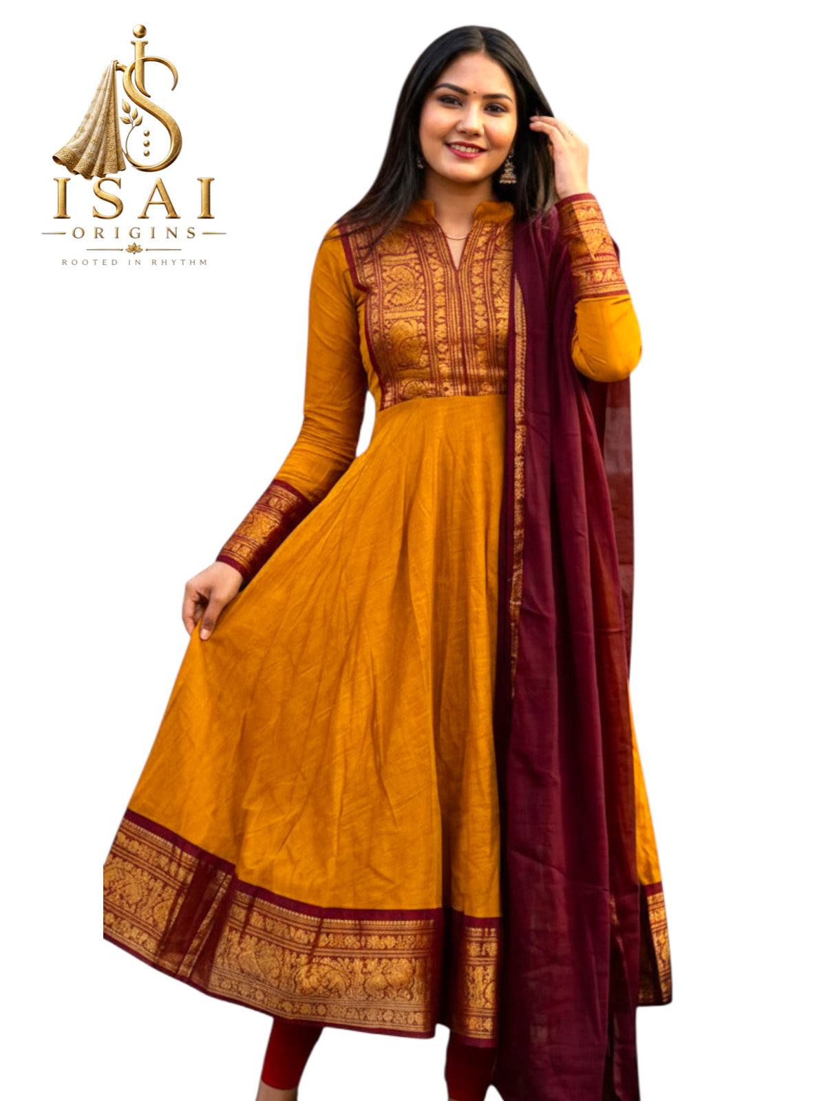 ISAIOLI - The Vichitra Silk Jacquard Zari Gown with Georgette Dupatta