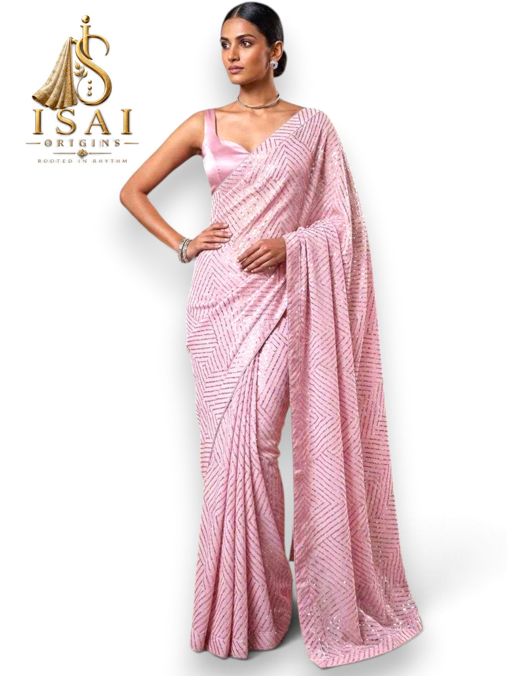 YAZHMOZHI - The Fine Yard Heavy Full Sequins Saree