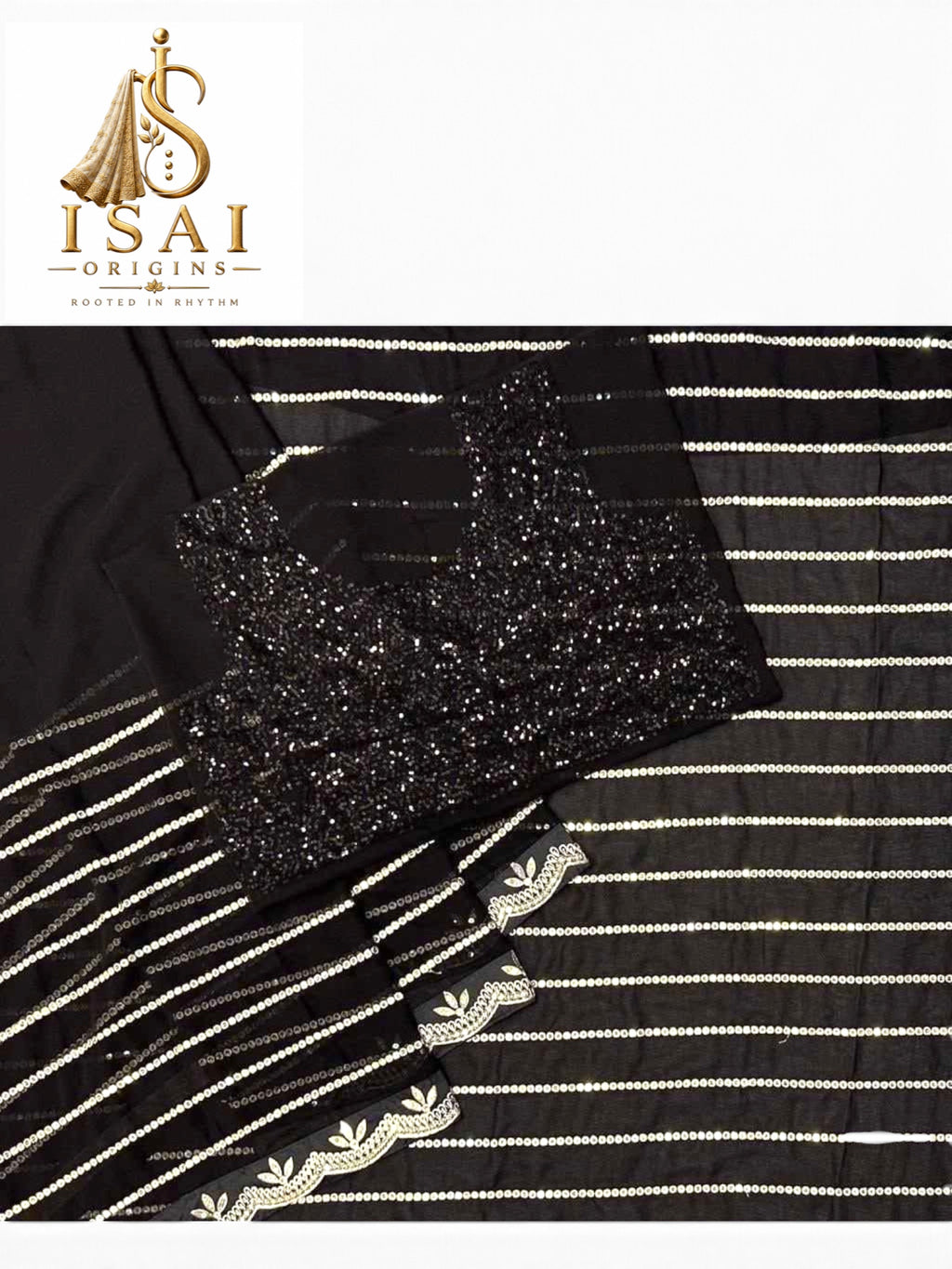 KAYALVIZHI - The Heavy Georgette Embroidery Sequins Zari Thread Saree