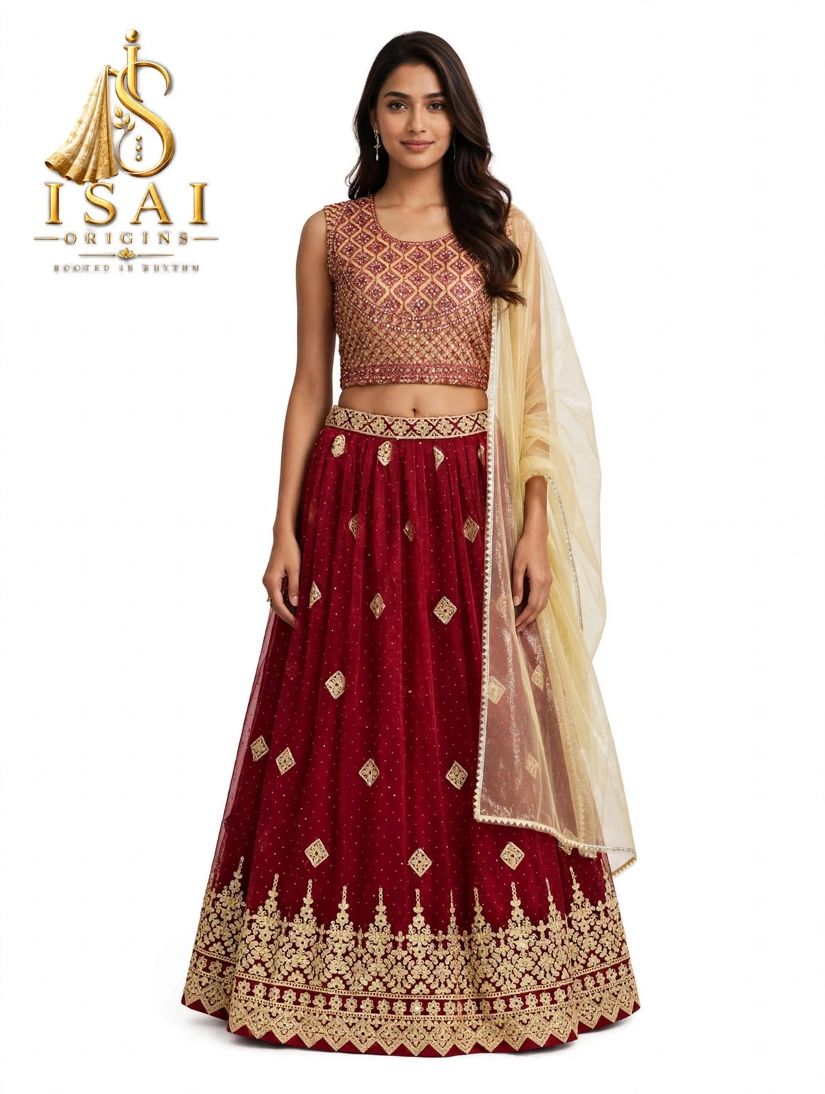 Roja - Ruby & Gold Lehenga Set