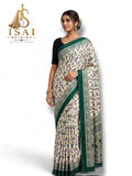 MALARISAI - The Premium Satin Silk Floral Paisley Pallu Saree
