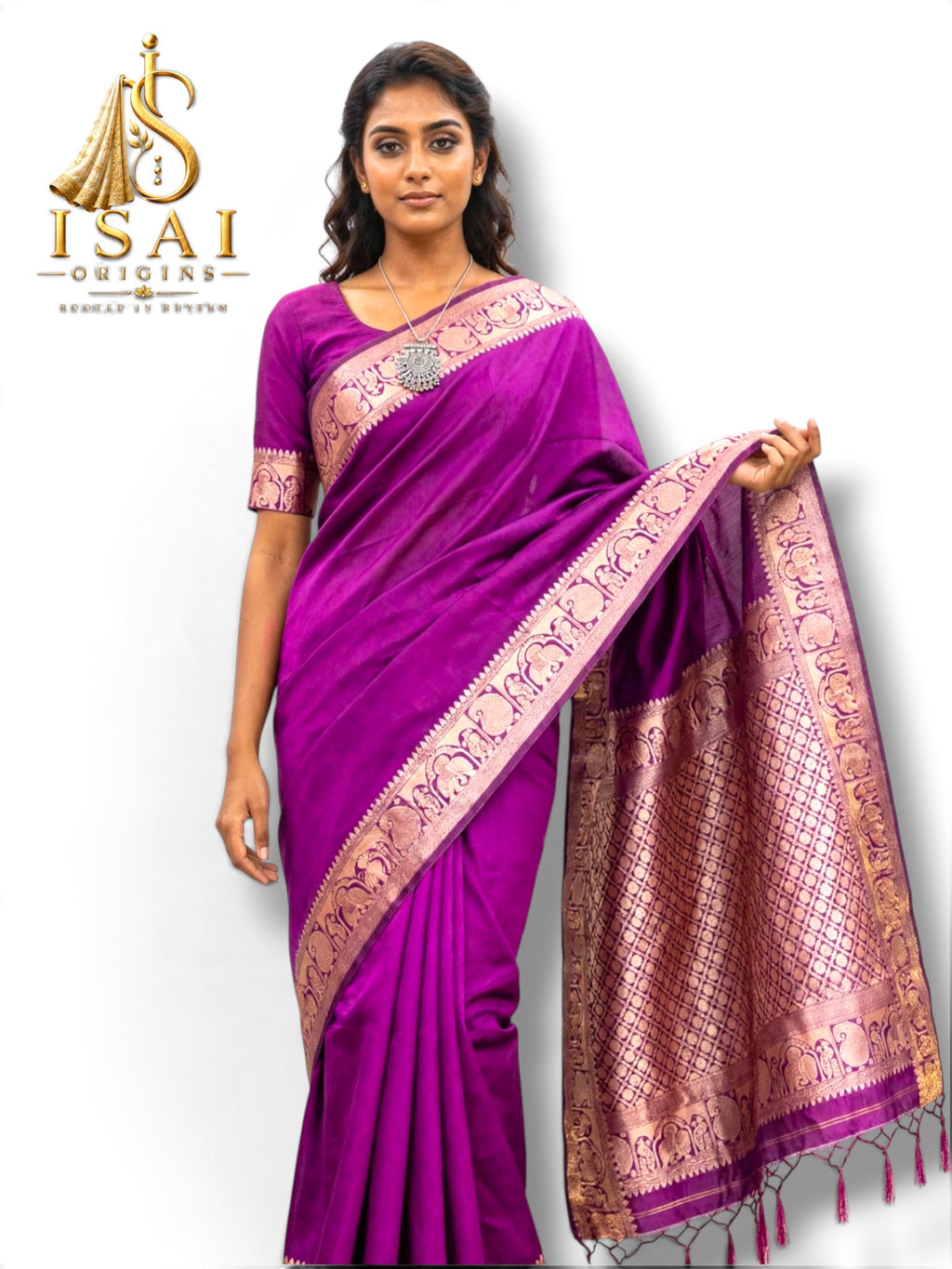 OLI - The Soft Banarasi Raw Silk Golden Zari Saree
