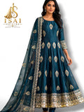 MAYIL - The Deep Teal Mor Pankh Peacock Feather Heritage Anarkali Salwar Set