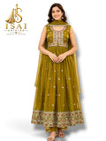 KUYIL - Mustard Olive Anarkali Set with Mustard Olive Dupatta | Kids & Adults 32-40