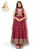 NILAVI - Magenta Wine Anarkali Set with Magenta Wine Dupatta | Kids & Adults 32-40