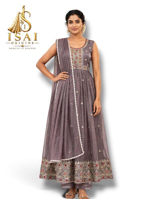 KANI - Lavender Purple Anarkali Set with Lavender Purple Dupatta | Kids & Adults 32-40