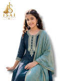 MAYIL - The Peacock Blue & Seafoam Heritage Anarkali Set - Kids & Adults (36-40)