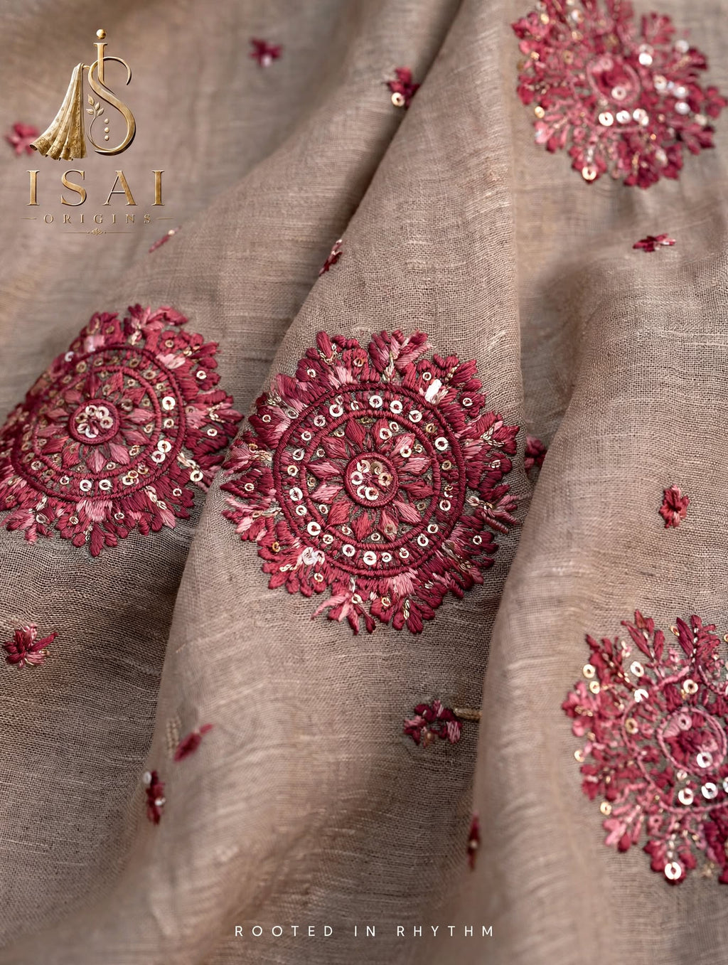SRUTI - The Rose Pink & Taupe Mandala Heritage Anarkali Set - Kids & Adults (36-XXL)