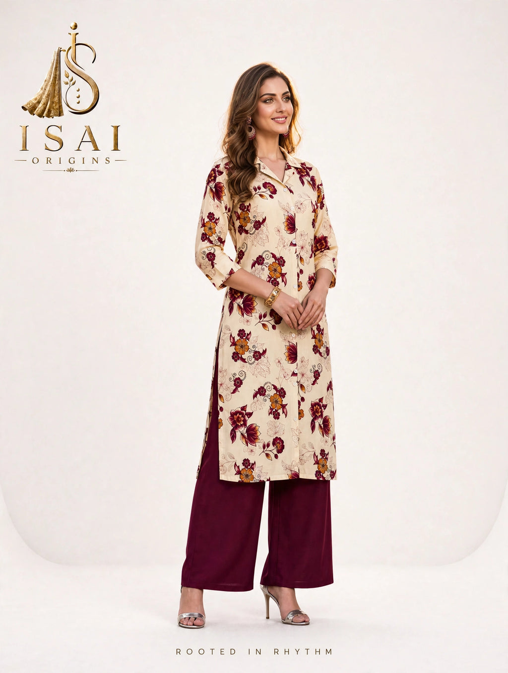 RAAGINI | The Cream Heritage Garden Co-ord Set