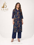 RAAGINI | The Midnight Vintage Garden Co-ord Set (Navy Blue)