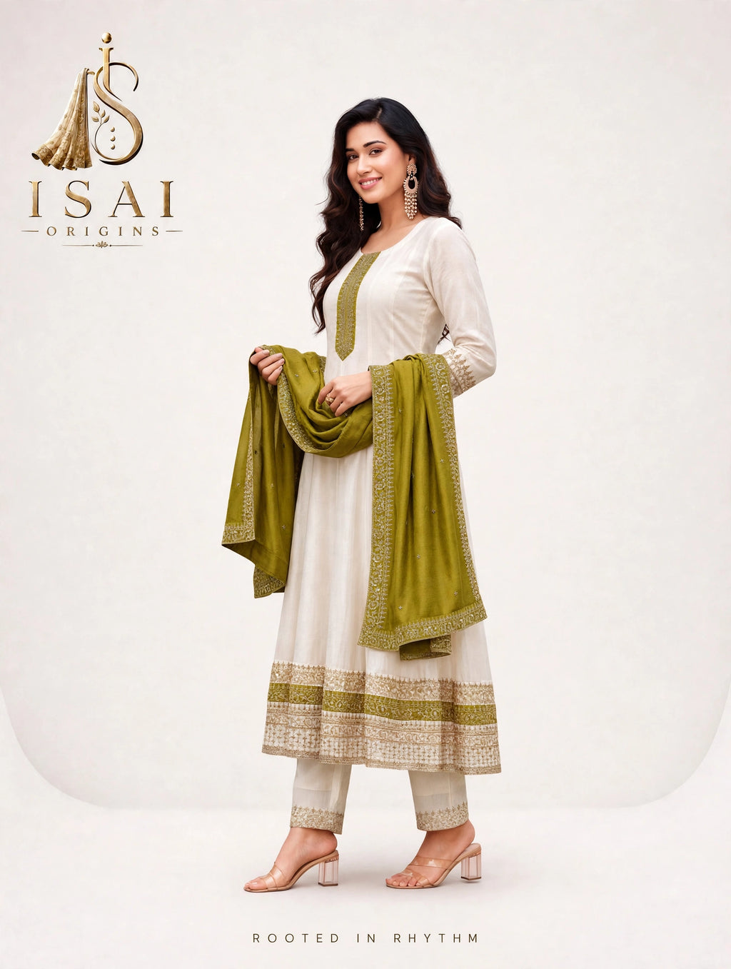SAANVI - The Ivory Heritage Anarkali Set - Adults (M-XXL)
