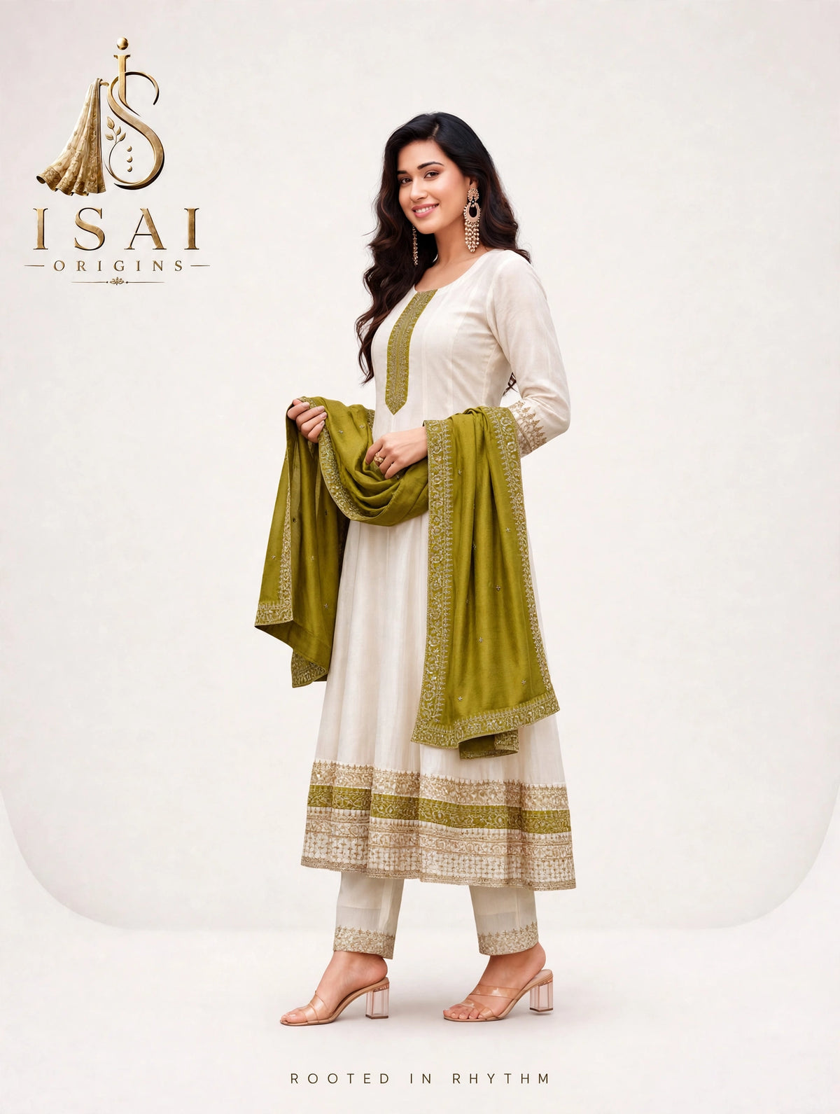 SAANVI - The Ivory Heritage Anarkali Set - Adults (M-XXL)